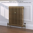 CI-RK760-10-MET-PALE-GOLD-LS01 - Rook 2 Column Victorian Cast Iron Radiator H760mm x W777mm CI-RK760-10-MET-PALE-GOLD-LS01 - Rook 2 Column Victorian Cast Iron Radiator H760mm x W777mm